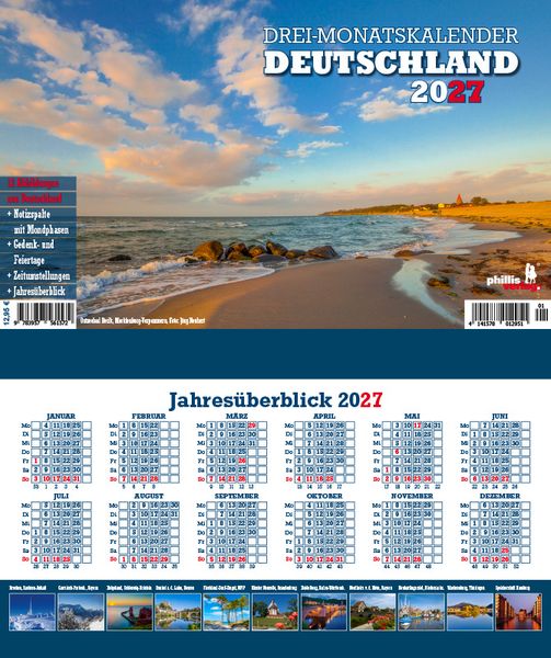 Produktbild: Drei-Monatskalender Deutschland 2027