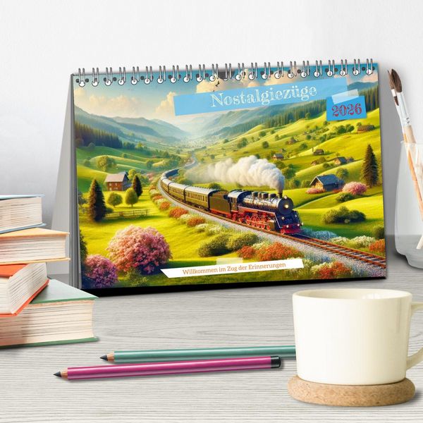 Produktbild: Nostalgiez&uuml;ge (Tischkalender 2026 DIN A5 quer), CALVENDO Monatskalender