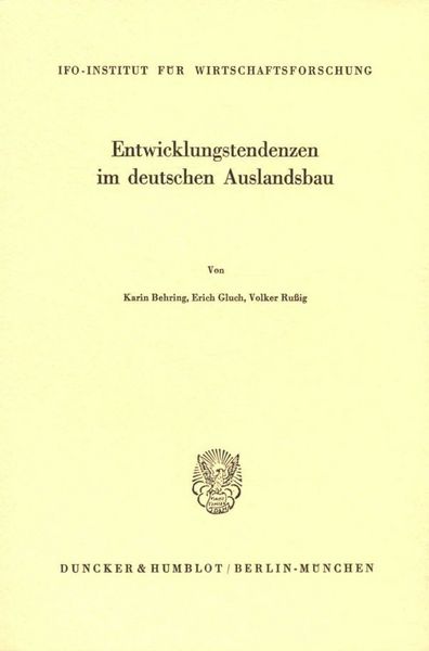 Produktbild: Entwicklungstendenzen im deutschen Auslandsbau.