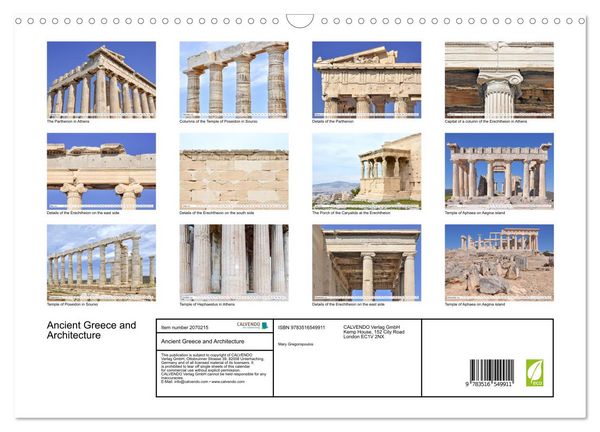 Produktbild: Ancient Greece and Architecture (Wall Calendar 2026 DIN A3 landscape), CALVENDO 12 Month Wall Calendar
