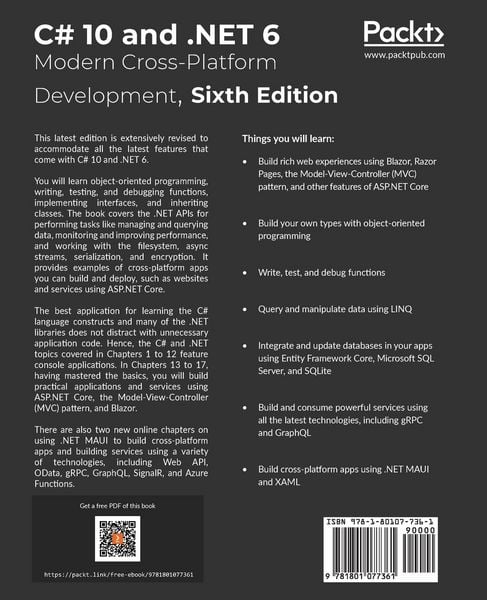 Produktbild: C# 10 and .NET 6 - Modern Cross-Platform Development