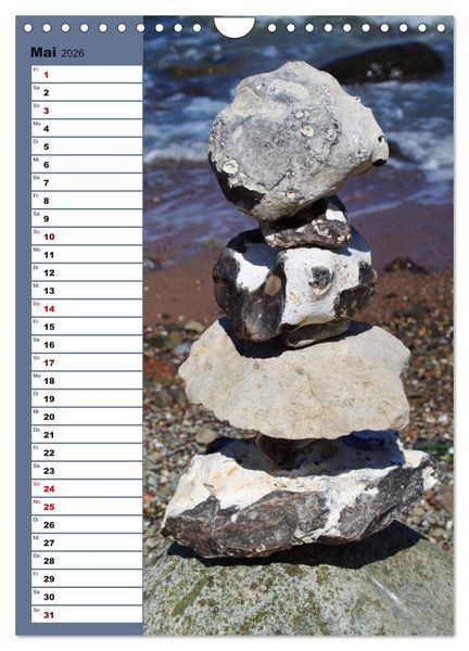 Produktbild: Steinmanderl - Der Steinm&auml;nnchen Geburtstagskalender (Wandkalender 2026 DIN A4 hoch), CALVENDO Monatskalender