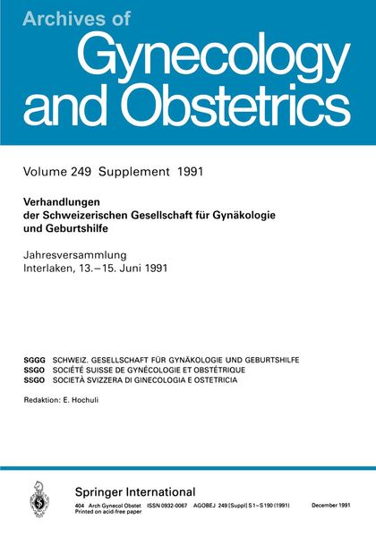 Produktbild: Verhandlungen der Schweizerischen Gesellschaft f&uuml;r Gyn&auml;kologie und Geburtshilfe