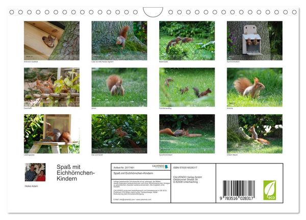 Produktbild: Spa&szlig; mit Eichh&ouml;rnchen-Kindern (Wandkalender 2026 DIN A4 quer), CALVENDO Monatskalender