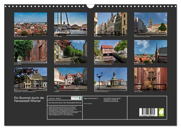 Produktbild: Ein Bummel durch die Hansestadt Wismar (Wandkalender 2026 DIN A3 quer), CALVENDO Monatskalender