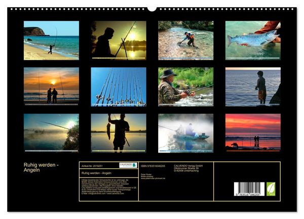 Produktbild: Ruhig werden - Angeln (hochwertiger Premium Wandkalender 2026 DIN A2 quer), Kunstdruck in Hochglanz