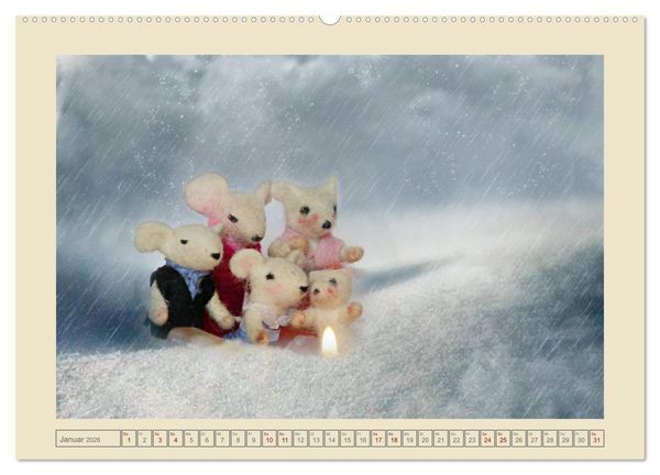 Produktbild: Bei Familie Maus zuhaus (hochwertiger Premium Wandkalender 2026 DIN A2 quer), Kunstdruck in Hochglanz