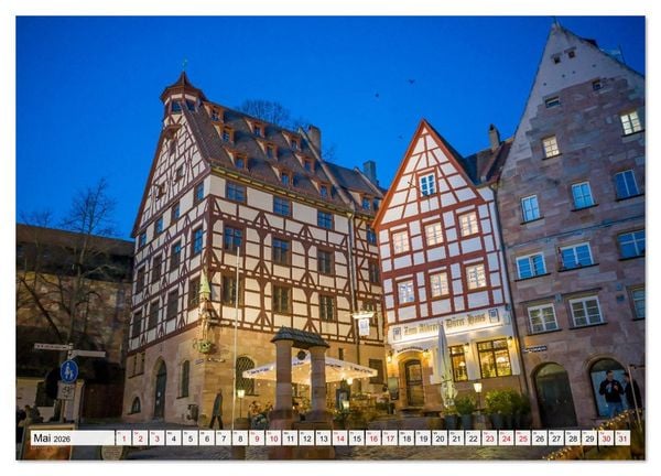 Produktbild: N&uuml;rnberg - Am Tag und in der Nacht (Wandkalender 2026 DIN A4 quer), CALVENDO Monatskalender