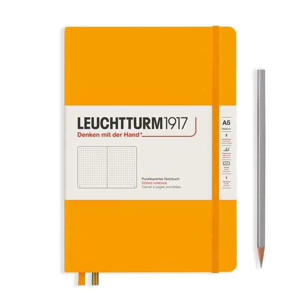 Produktbild: LEUCHTTURM1917 Notizbuch Medium (A5), Hardcover, 251 nummerierte Seiten, Rising Sun, Dotted