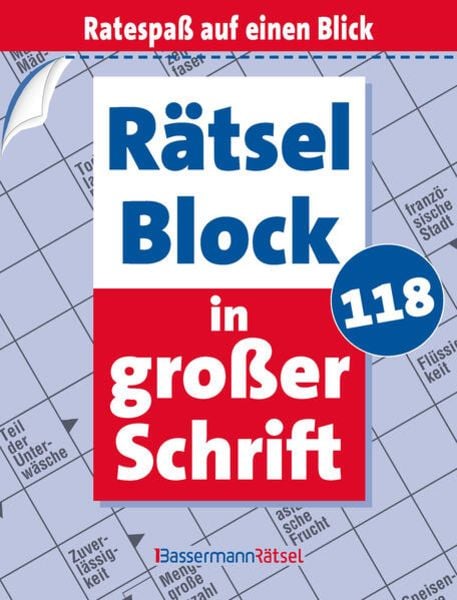 Rätselblock in großer Schrift 118, Taschenbuch von Eberhard Krüger, Bassermann, 978-3-8094-4837-2