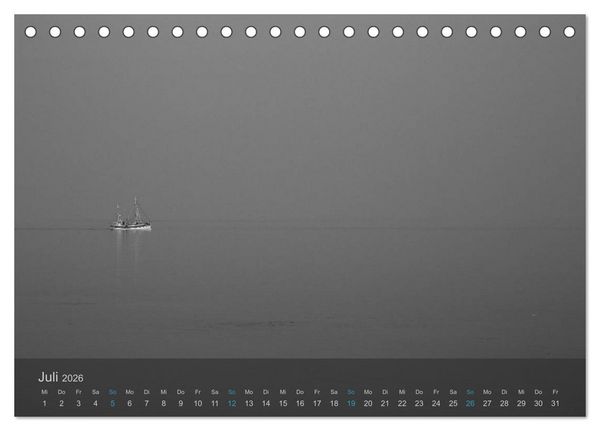 Produktbild: Seest&uuml;cke. Schwarzwei&szlig;e Nordseeimpressionen 2026 (Tischkalender 2026 DIN A5 quer), CALVENDO Monatskalender