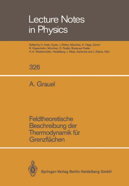 Produktbild: Feldtheoretische Beschreibung der Thermodynamik f&uuml;r Grenzfl&auml;chen