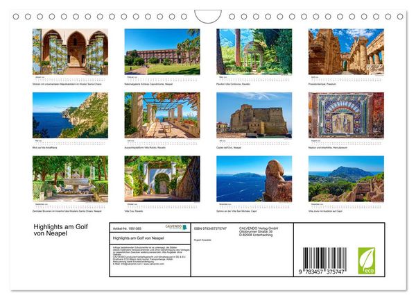 Produktbild: Highlights am Golf von Neapel (Wandkalender 2026 DIN A4 quer), CALVENDO Monatskalender