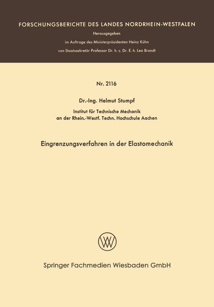 Produktbild: Eingrenzungsverfahren in der Elastomechanik
