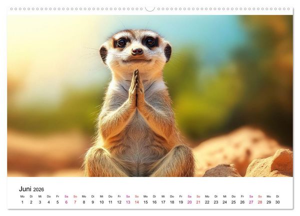 Produktbild: Erdm&auml;nnchen - klein, frech, neugierig (hochwertiger Premium Wandkalender 2026 DIN A2 quer), Kunstdruck in Hochglanz