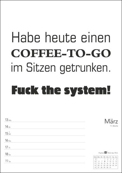 TypoSprücheKalender Wochenplaner 2023. Praktischer Terminkalender zum