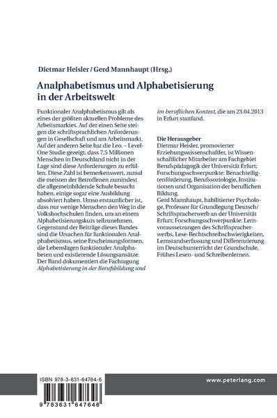 Produktbild: Analphabetismus und Alphabetisierung in der Arbeitswelt