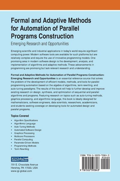 Produktbild: Formal and Adaptive Methods for Automation of Parallel Programs Construction