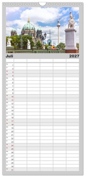 Produktbild: Familienplaner 2027 - SOMMER IN BERLIN mit 5 Spalten (Wandkalender, 21 x 45 cm) CALVENDO