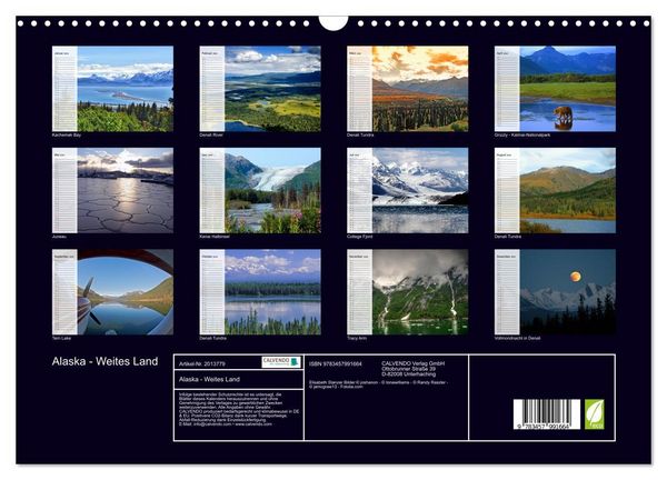 Produktbild: Alaska - Weites Land (Wandkalender 2026 DIN A3 quer), CALVENDO Monatskalender