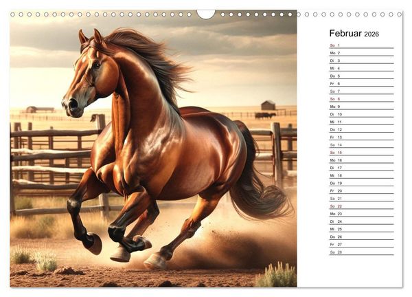 Produktbild: Pferde - die Sch&ouml;nheit edler Pferderassen (Wandkalender 2026 DIN A3 quer), CALVENDO Monatskalender