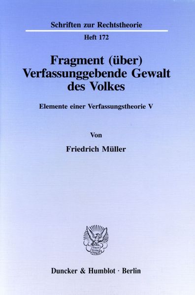 Produktbild: Fragment (über) Verfassunggebende Gewalt des Volkes.