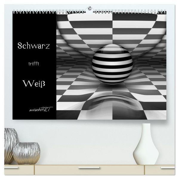 Produktbild: Schwarz trifft Wei&szlig; (hochwertiger Premium Wandkalender 2026 DIN A2 quer), Kunstdruck in Hochglanz