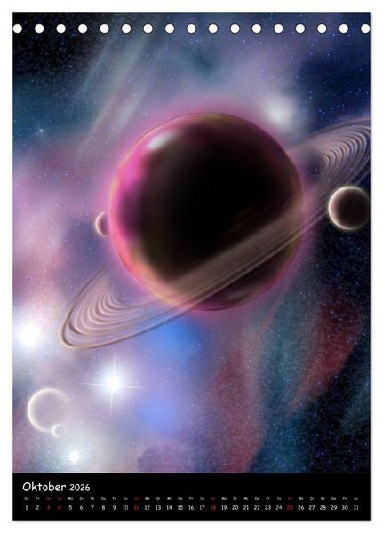 Produktbild: Die Welt der Planeten (Tischkalender 2026 DIN A5 hoch), CALVENDO Monatskalender