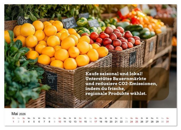 Produktbild: Nachhaltige Neujahrsvors&auml;tze - Der umweltfreundliche Jahreskalender (Wandkalender 2026 DIN A2 quer), CALVENDO Monatskalender
