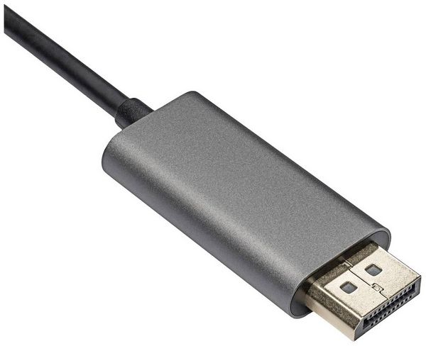Produktbild: Akyga Anschlusskabel USB-C&reg; Stecker, DisplayPort Stecker 1.80 m Schwarz AK-AV-16 USB-C&reg; Kabel