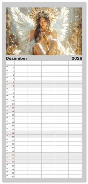 Produktbild: Familienplaner 2026 - G&ouml;tterfunken mit 5 Spalten (Wandkalender, 21 x 45 cm) CALVENDO