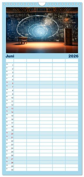 Produktbild: Familienplaner 2026 - Universum der Wissenschaften mit 5 Spalten (Wandkalender, 21 x 45 cm) CALVENDO
