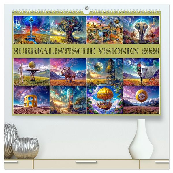 Produktbild: Surrealistische Visionen (hochwertiger Premium Wandkalender 2026 DIN A2 quer), Kunstdruck in Hochglanz