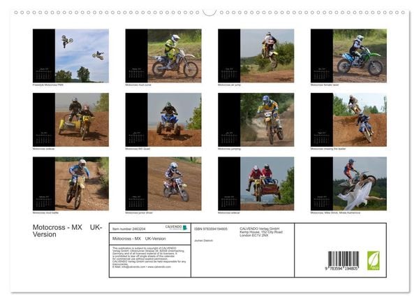 Produktbild: Motocross - MX UK-Version (High Quality Premium Wall Calendar 2027 DIN A2 landscape),CALVENDO 12 Month Wall Calendar