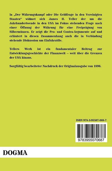 Produktbild: Der W&auml;hrungskampf oder Die Geldfrage in den Vereinigten Staaten
