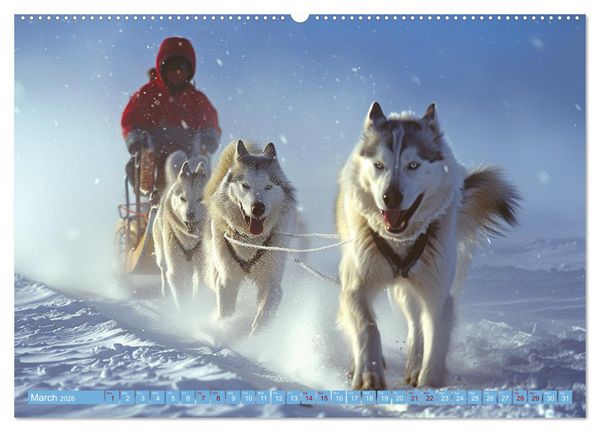 Produktbild: Sled Dogs - the Dream of Running (Wall Calendar 2026 DIN A2 landscape), CALVENDO 12 Month Wall Calendar