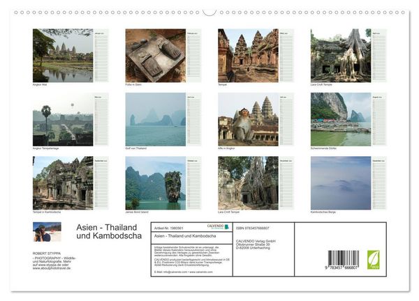 Produktbild: Asien - Thailand und Kambodscha (hochwertiger Premium Wandkalender 2026 DIN A2 quer), Kunstdruck in Hochglanz