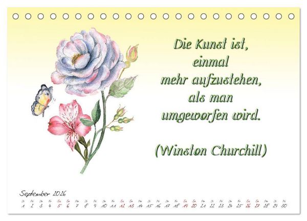 Produktbild: 12 unterhaltsame Zitate f&uuml;r ein sch&ouml;nes Jahr (Tischkalender 2026 DIN A5 quer), CALVENDO Monatskalender