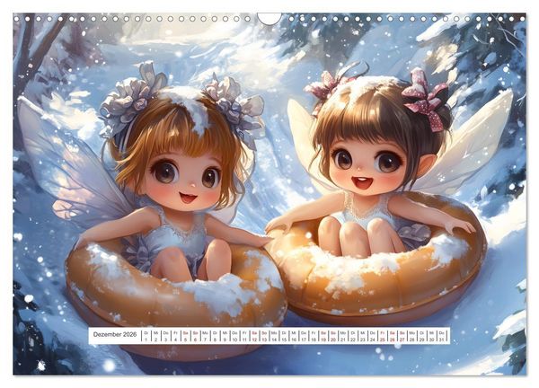 Produktbild: Magische Elfen - S&uuml;&szlig;e Elfen im Manga-Stil f&uuml;r ein zauberhaftes Jahr (Wandkalender 2026 DIN A3 quer), CALVENDO Monatskalender
