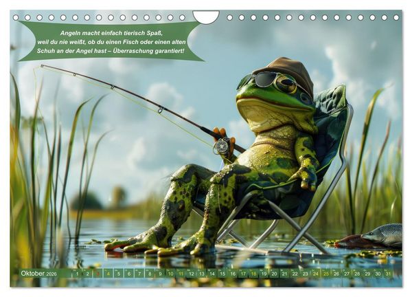 Produktbild: Der tierisch lustige Angler-Kalender (Wandkalender 2026 DIN A4 quer), CALVENDO Monatskalender