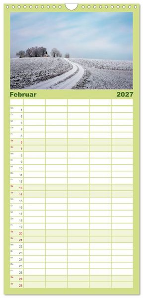 Produktbild: Familienplaner 2027 - Farbenfrohe Heimat mit 5 Spalten (Wandkalender, 21 x 45 cm) CALVENDO
