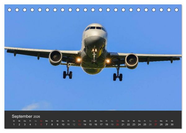 Produktbild: Verkehrsflugzeuge (Tischkalender 2026 DIN A5 quer), CALVENDO Monatskalender