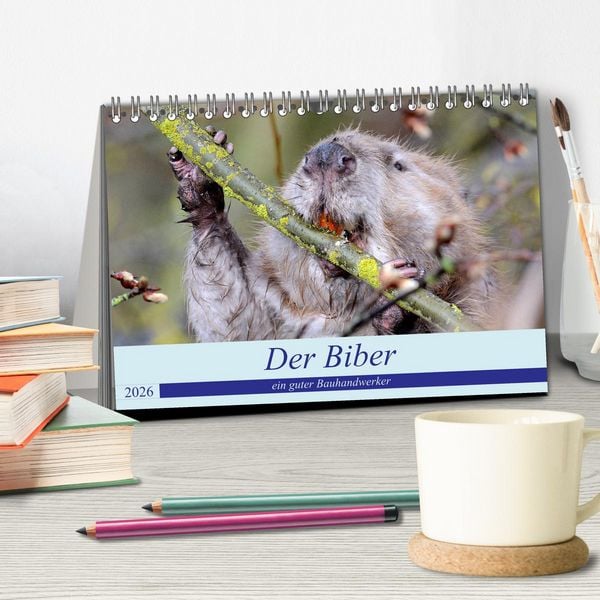 Produktbild: Der Biber, ein guter Bauhandwerker (Tischkalender 2026 DIN A5 quer), CALVENDO Monatskalender