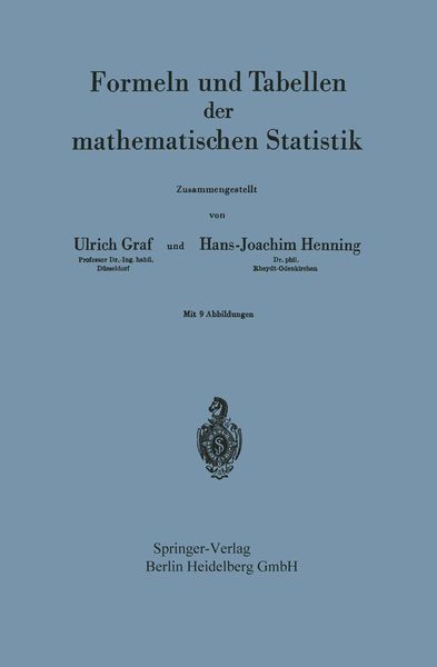 Produktbild: Formeln und Tabellen der mathematischen Statistik