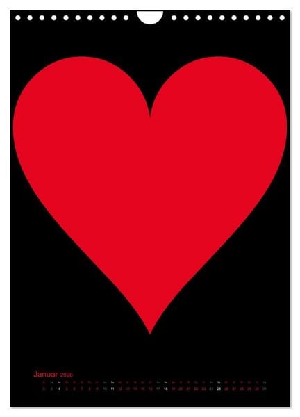 Produktbild: Foto- und Bastelkalender &bdquo;LIEBE&ldquo; in der Farbe Schwarz (Wandkalender 2026 DIN A4 hoch), CALVENDO Monatskalender