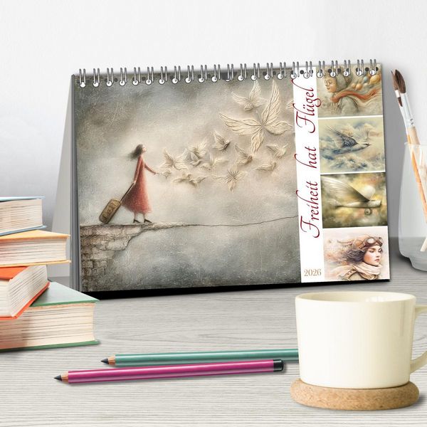 Produktbild: Freiheit hat Fl&uuml;gel (Tischkalender 2026 DIN A5 quer), CALVENDO Monatskalender
