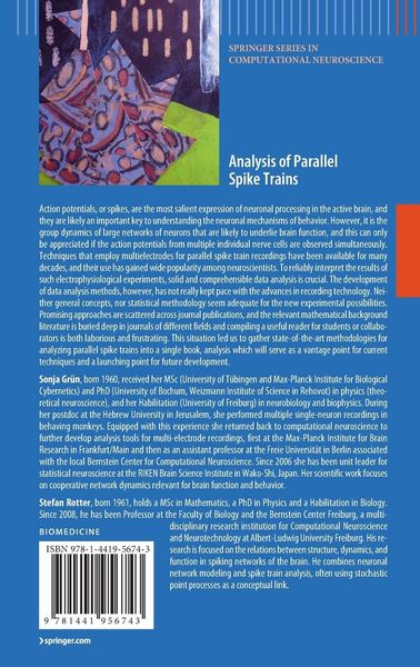 Produktbild: Analysis of Parallel Spike Trains