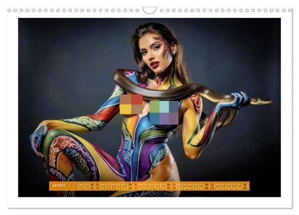 Produktbild: Body Painting mit Schlange (Wandkalender 2027 DIN A3 quer), CALVENDO Monatskalender