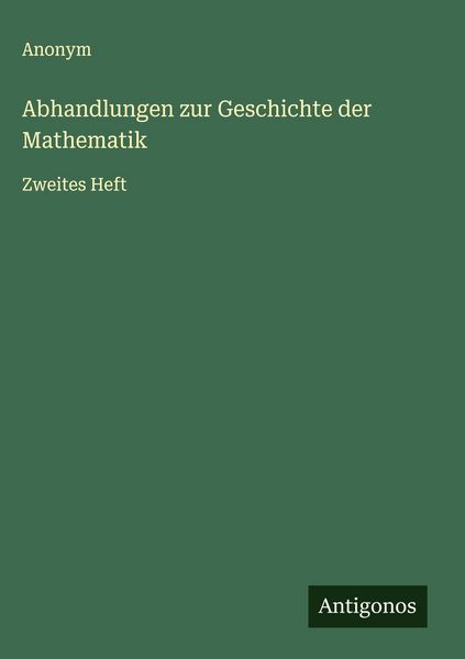 Produktbild: Abhandlungen zur Geschichte der Mathematik