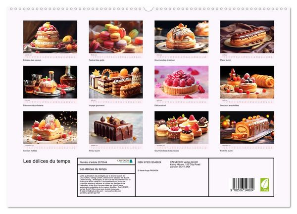 Produktbild: Les d&eacute;lices du temps (Calendrier mural 2026 DIN A2 vertical) calendrier de bureau